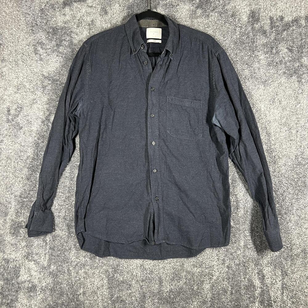 Billy Reid Shirt Mens M Gray Long Sleeve Button Up Cotton Cashmere Collared